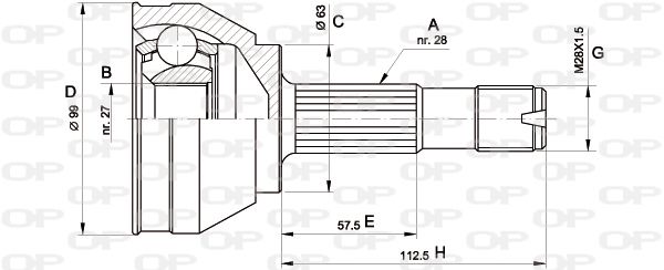 OPEN PARTS Nivelsarja, vetoakseli CVJ5018.10